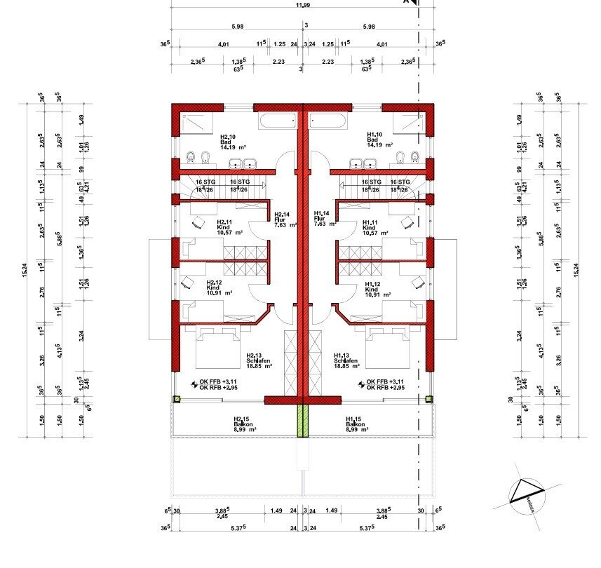 Plan Obergeschoss 