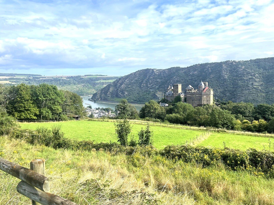 Blick auf die Schönburg und auf den Rhein 